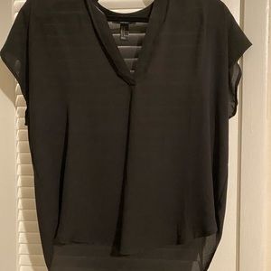 High - low chiffon short sleeve blouse